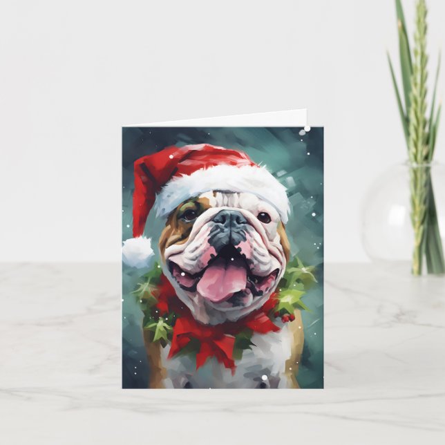 Penselmålning med Bulldog-julpensel Kort (Framsida)