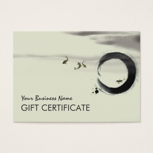 Penselmålning med Zen Circle Enso Koi Visitkort (Framsidan)