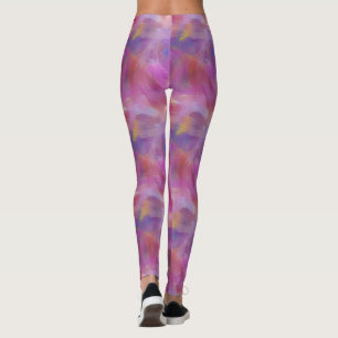 Penselmålseffekt lila Yoga Leggings