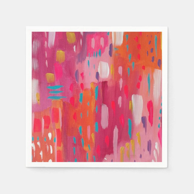 Penselmärken för rosa och Orange Pappersservett (Framsidan)