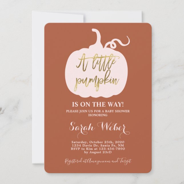 Penselpumpa, babyduschflicka inbjudningar (Framsida)