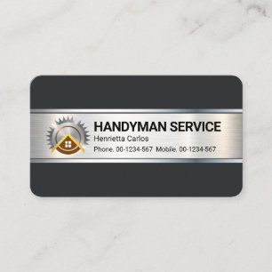 Penselrosa Silver Metall för Handyman Visitkort