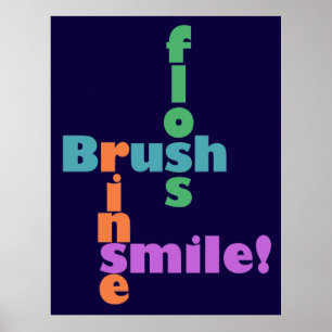 Penselsköljning SMILE! Poster