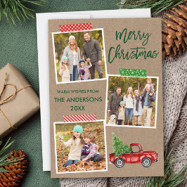 Penselskrift Craft Tape Lastbil jul Kraft Julkort