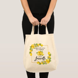 Penselskrift Vattenfärg Citroner Limoncello Livsme Tygkasse