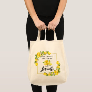 Penselskrift Vattenfärg Citroner Limoncello Livsme Tygkasse