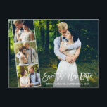 Penselskript 4 Foto-Spara Nytt datum Vykort<br><div class="desc">Modern Spara för penselskript Det nya datumet Bröllop senarelagde det nya datumet Bröllop 2004,  fotopakortet 4</div>