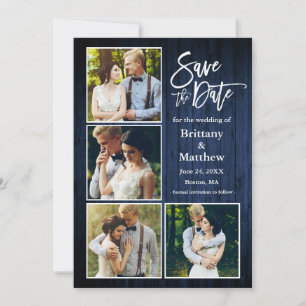 Penselskript Blue Wood Couple 4 Photo Spara Datumet