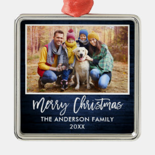 Penselskript Blue Wood Family God jul Julgransprydnad Metall
