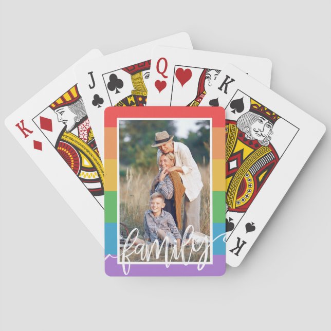 Penselskript för HBT Rainbow Rand-familjen Casinokort (Baksidan)