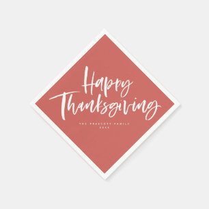 Penselskript för orangen happy thanksgiving pappersservett