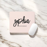 Penselskript Girly  Rosa Mouse Pad Musmatta<br><div class="desc">Minimalistisk och modern musknapp.</div>