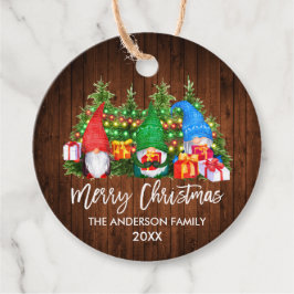 Penselskript jul Wood Ljus Gnomes Gåvor Etiketter