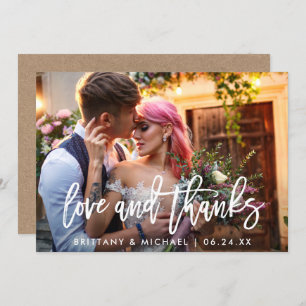 Penselskript Kärlek och tack Bröllop Kraft-kort Inbjudningar