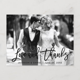 Penselskript, Kärlek, svartvitt och vitt foto Vykort