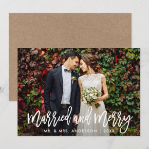 Penselskript Kraft Married & God jul Card Inbjudningar
