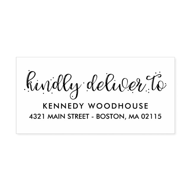 Penselskript - Leverera till - Returadress Självfärgande Stämpel (Design)