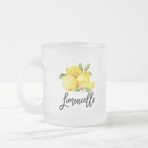 Penselskript Limoncello Lemons Frosted Glass Mugg