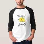 Penselskript Limoncello Lemons Sports T Shirt<br><div class="desc">Moderna vattenfärgsleemon i penselskript när du använder Life Ge leemons gör Limoncello Black and White Sports T-Shirt</div>