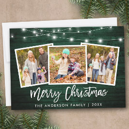 Penselskript Ljus Grönt Wood 3 Photo Jul Julkort