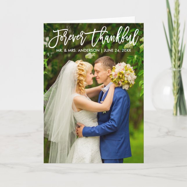 Penselskript Modern för en Bröllop-fetstil med tan Tack Kort (Framsida)