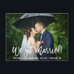 Penselskript Modern Vi Har Married Photo Vykort<br><div class="desc">Modern penselskript Vi Har Markried Elopement Announement Photo Postcard</div>