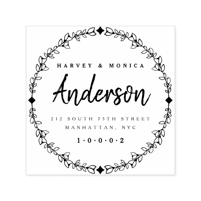 Penselskript och Returadress för utandning av Hand Självfärgande Stämpel (Design)