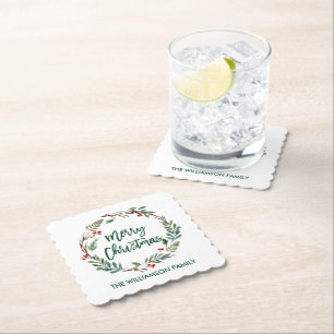 Penselskript Vattenfärgsutandning, God jul Underlägg Papper