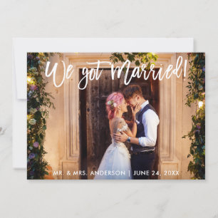 Penselskript Vi Har Married Firande Inbjudan