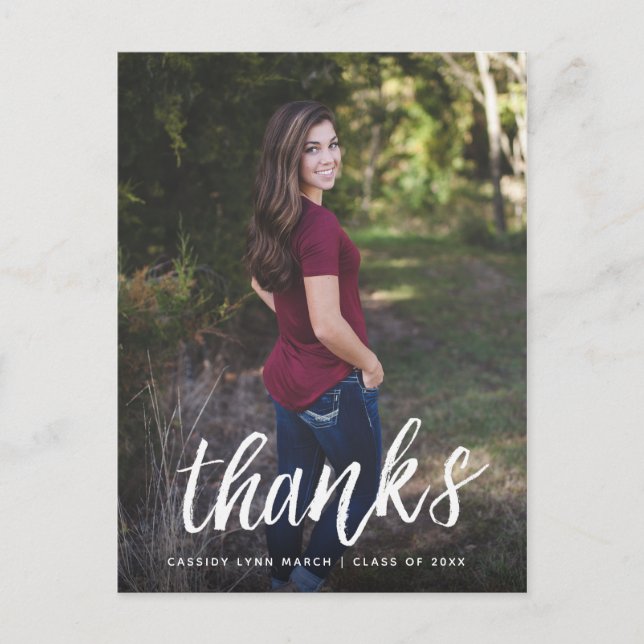 Penselskript - vykort / vitt (Framsida)