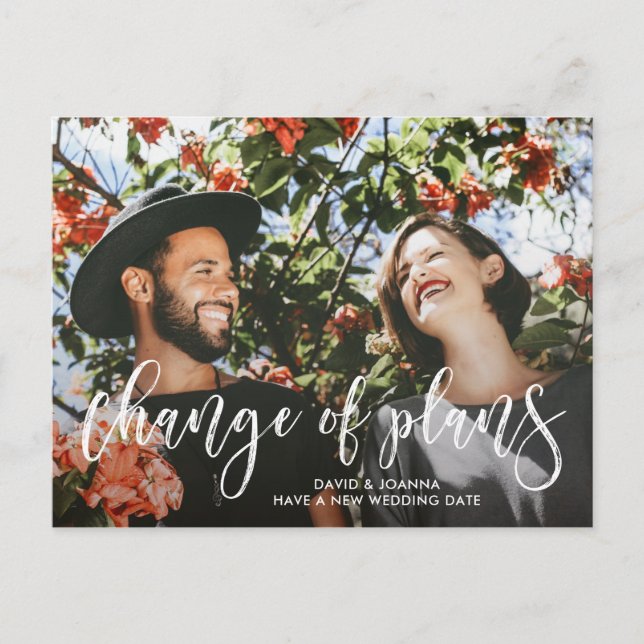 Penselskriptändring av planer som skjutits upp i B Meddelande Vykort (Framsida)