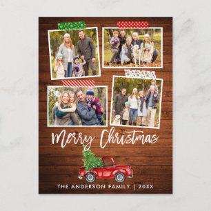 Penselskriptcrawlning Tape Wood Jul Lastbil Vykort