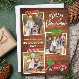 Penselskriptcrawlning Tape Wood Lastbil jul Julkort