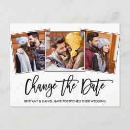 Penselskriptet ändrar fotot för datum 3 vykort