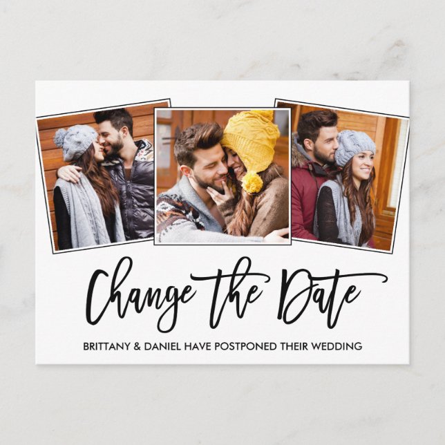 Penselskriptet ändrar fotot för datum 3 vykort (Framsida)