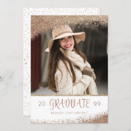 Penselskriptet Student för koppar och Guld Glitter Inbjudningar