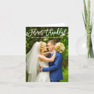 Penselskriptmodern för tankfull Bröllop-anteckning Tack Kort