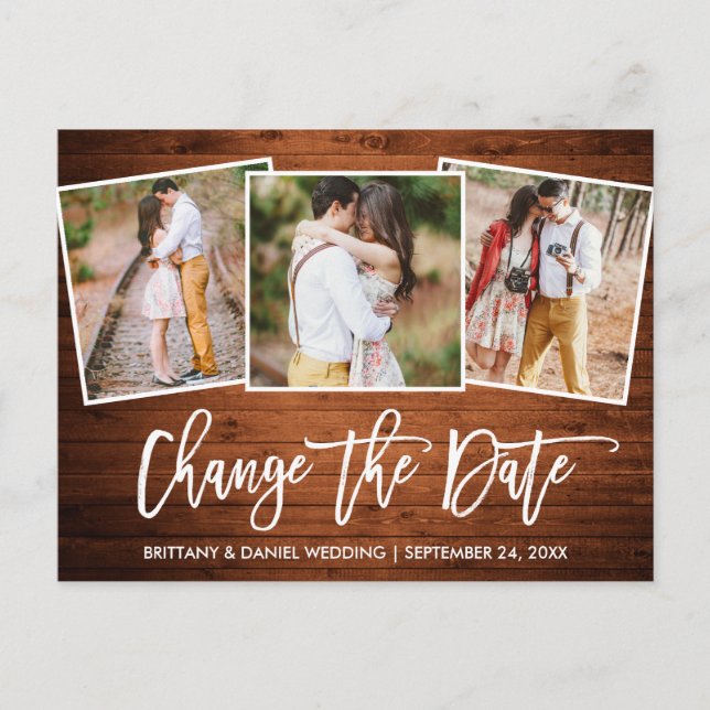 Penselskriptskogen ändrar fotot för datum Nytt dat Vykort (Framsida)