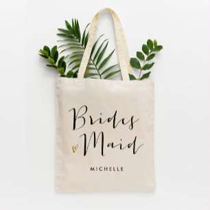 Penselskripttypgrafi "Bridesmaid" Tygkasse