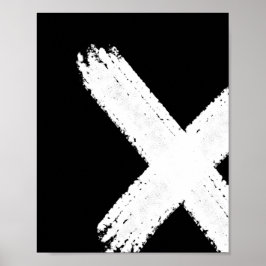 Penselutskrift 1 - inverterad Abstrakt Poster