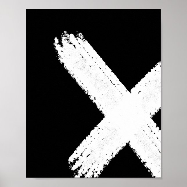 Penselutskrift 1 - inverterad Abstrakt Poster (Framsidan)