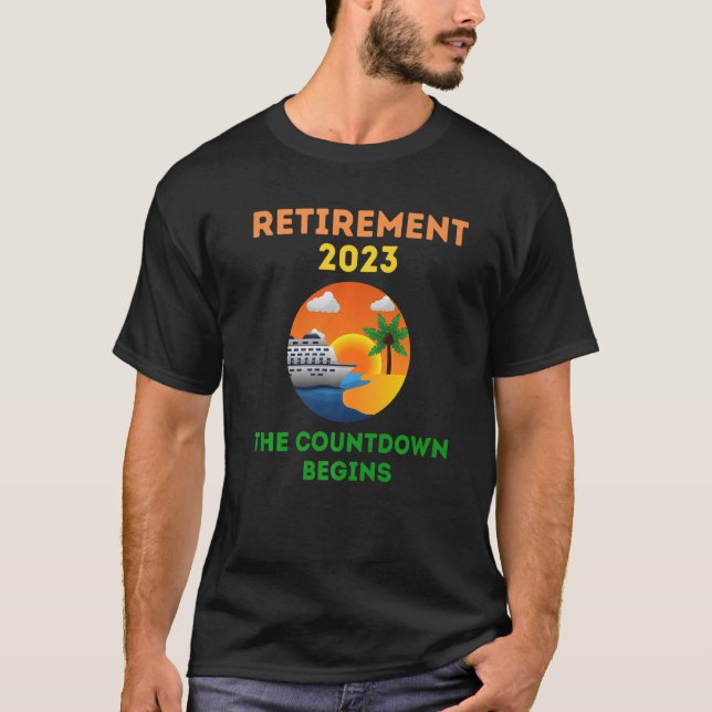 Pension 2023 Nedräkningen börjar rolig söt T Shirt (Framsida)