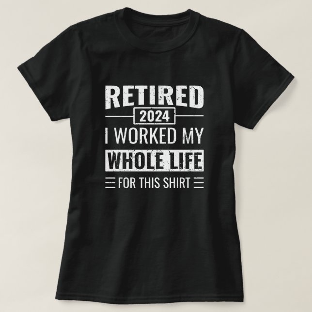 Pension 2024 Funny Gifts officiellt pensionerad T Shirt (Design framsida)