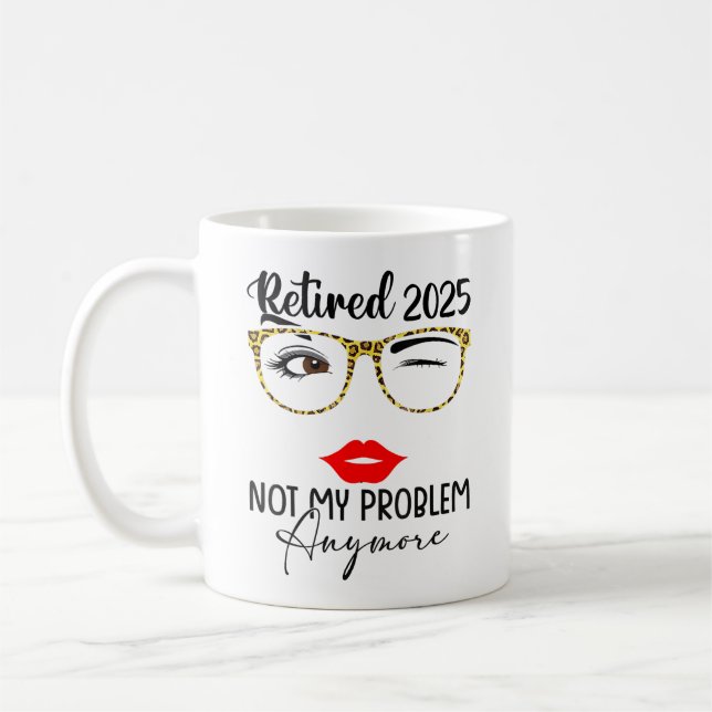 Pension 2025 Kvinnor Pensionerade 2025 Inte Mitt P Kaffemugg (Vänster)