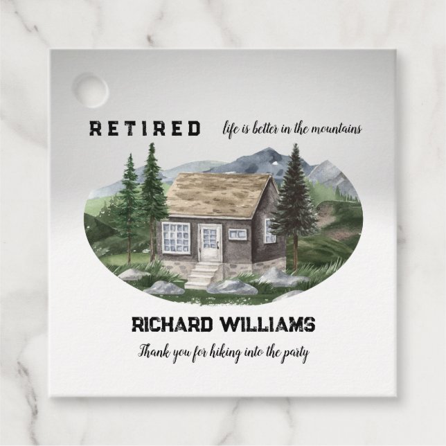 Pension är bättre i bergen. gåvor etiketter (Framsida)