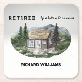 Pension är bättre i bergen. underlägg papper kvadrat