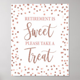 Pension är Sweet Party Sign Ro Guld Glitter Poster