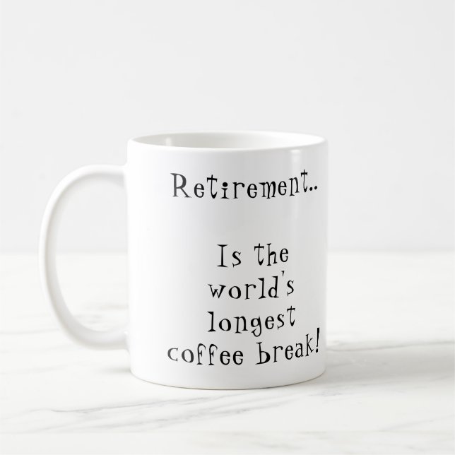 Pension är världens längsta kaffebrytning kaffemugg (Vänster)
