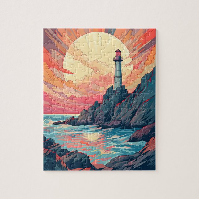 Pension, avslappning vid Beach Jigszle Puzzle Pussel (Vertikal)