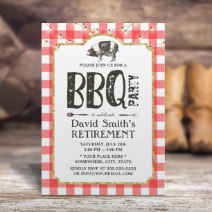 Pension BBQ Party String Ljus Red Play Inbjudningar